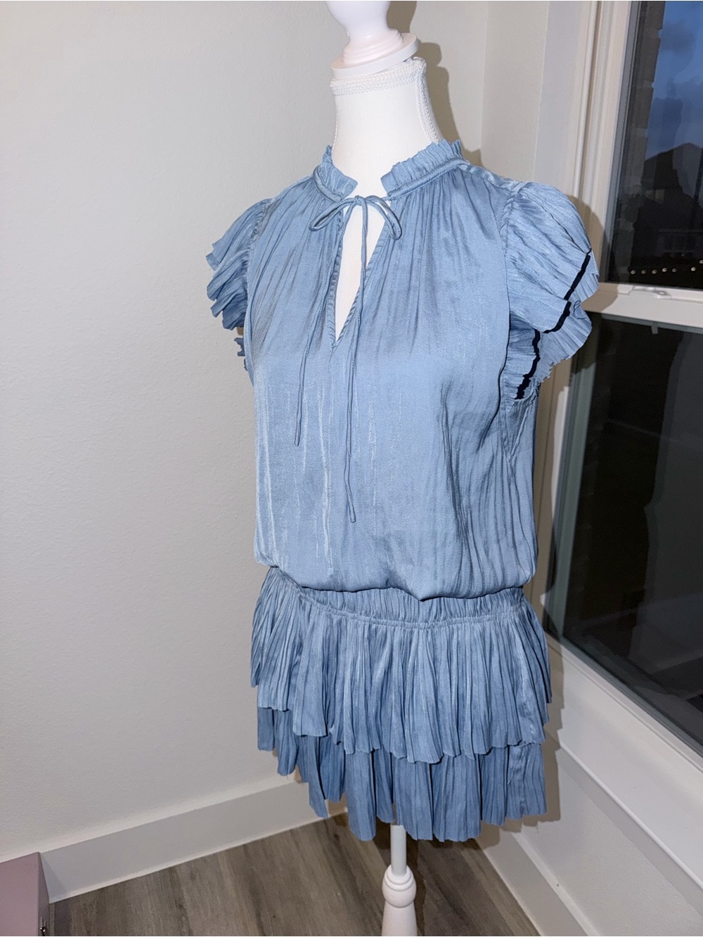 Current Air Light Blue Tiered Ruffle Dress - Picture 4 of 7